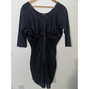 Snatched Body Compression Shapewear Womens Black Full Bodysuit - SIZE 2XL